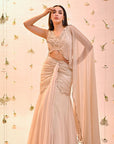 Ivory Drape Saree