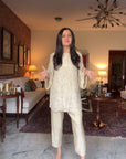 Inaayat Embroidered Tunic Set - Cream