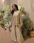 Inaaya Ivory Golden Embroidered Sharara Set