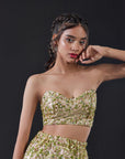 Olive Mesh & Tulle Skirt Set