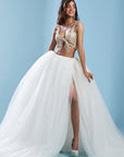 Crystal Polyester Mesh Lehenga Set