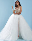 Crystal Polyester Mesh Lehenga Set