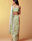 Mint Cotton Digital Printed Saree Set