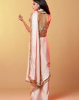 Blush Pink Gajji Silk Thread Work Pre-Draped Saree