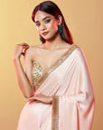 Blush Pink Gajji Silk Saree
