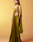 Olive Gajji Silk Saree