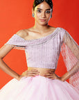 Lilac Tulle Lehenga Set