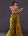Olive Tulle Sharara Set