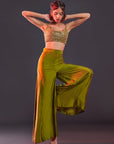 Olive Gajji Silk Sharara Set