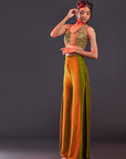 Olive Gajji Silk Sharara Set