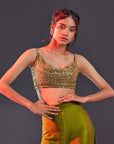 Olive Gajji Silk Sharara Set