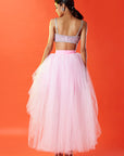 Lilac Tulle Embellished Lehenga Set