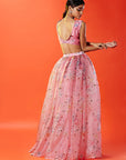 Pink Silk Organza Lehenga Set