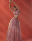 Pink Silk Organza Lehenga Set