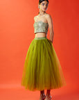 Olive Tulle Skirt Set
