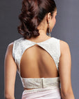 Multi-Colored Satin Embellished Ombre Saree Set