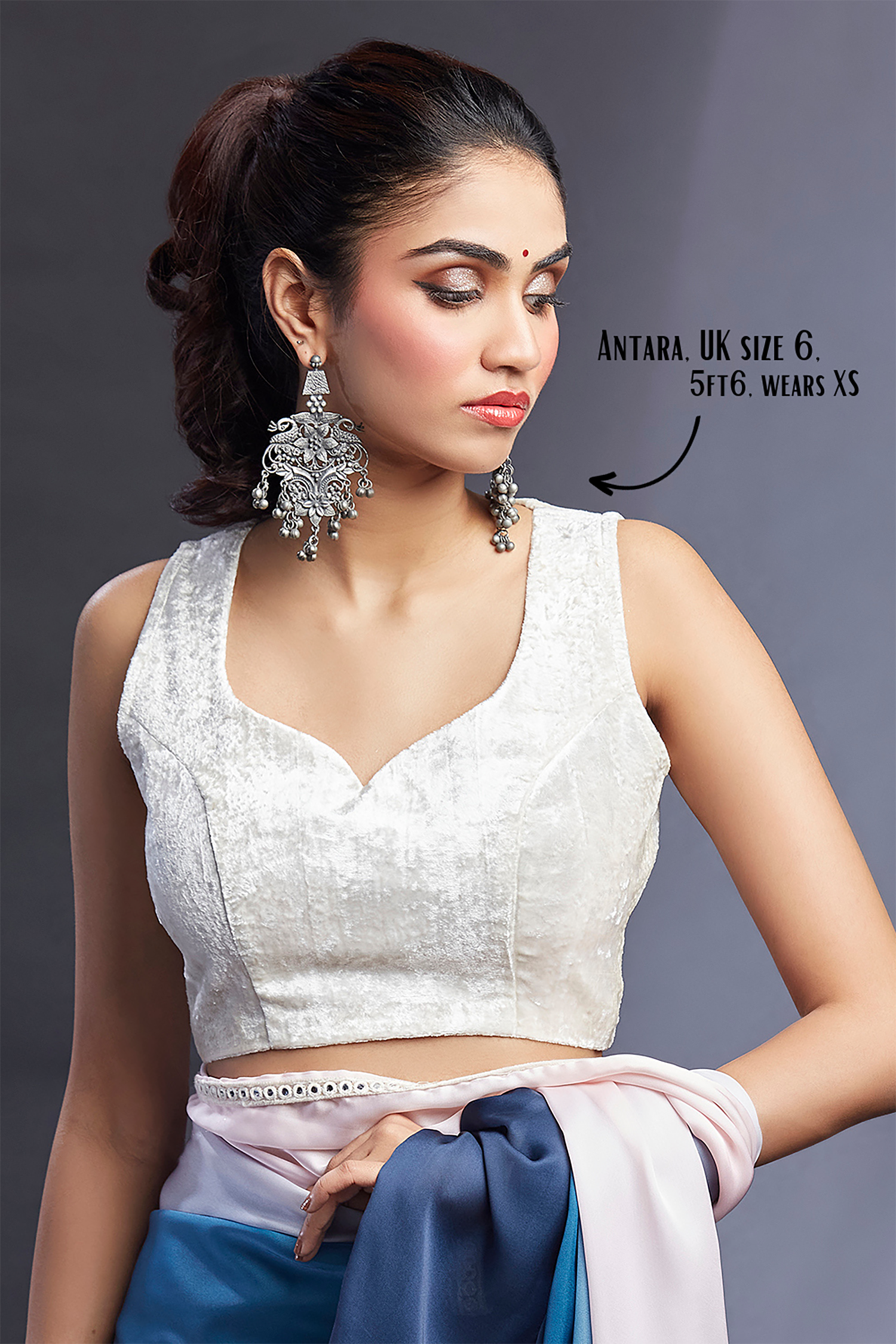 Multi-Colored Satin Embellished Ombre Saree Set