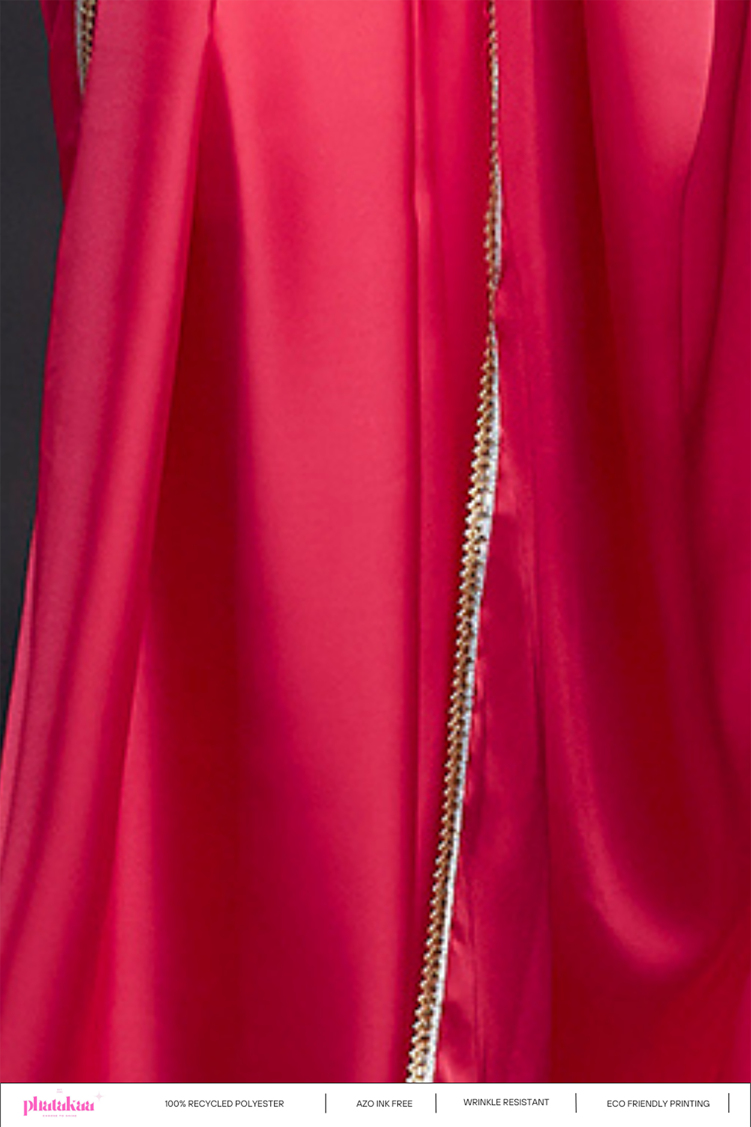 Coral Satin & Velvet Embellished Saree Set