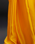 Yellow Satin Embellished Saree Set