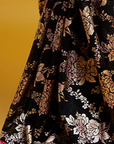 Black Georgette Recycled Polyester Barfi Saree Set