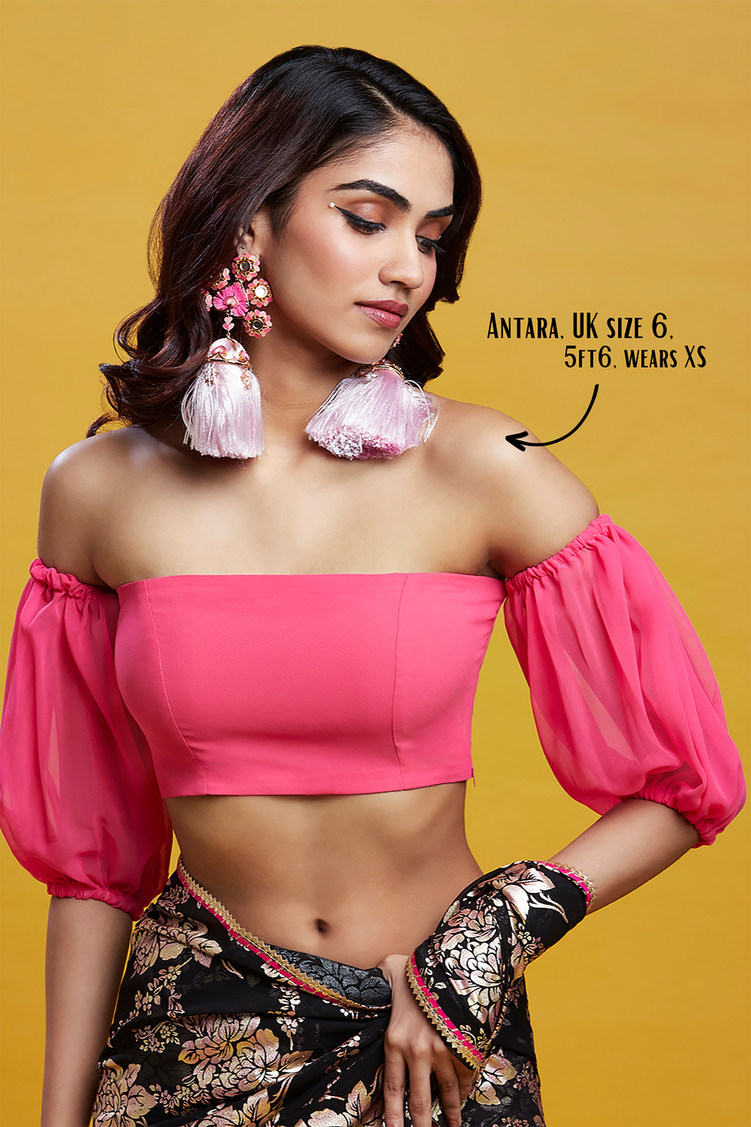 Black Georgette Recycled Polyester Barfi Saree Set