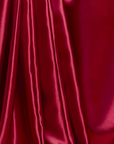 Red Satin Embroidered Saree Set
