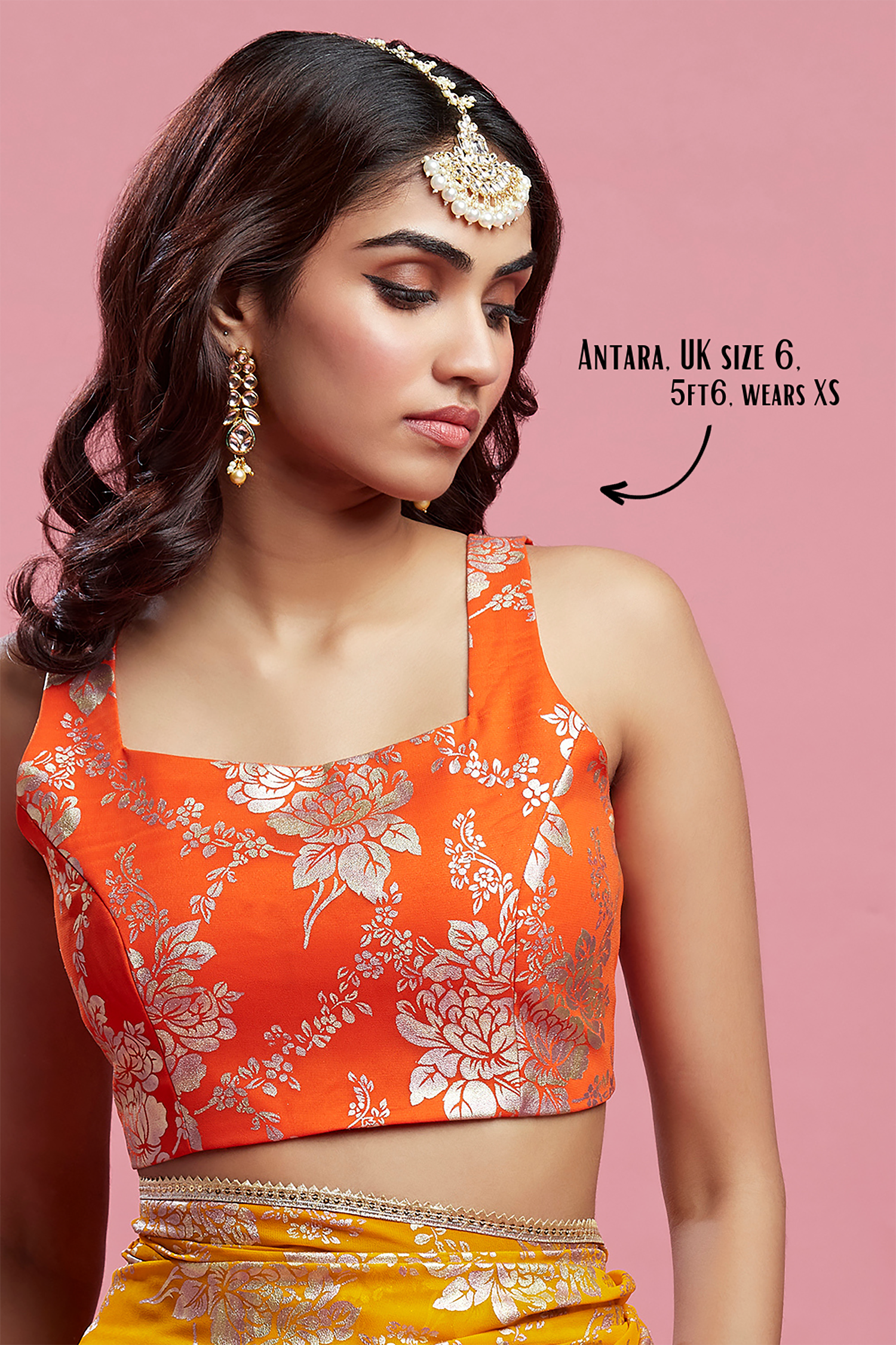 Mustard Satin Georgette & Recycled Polyester Pre-Draped Saree Set