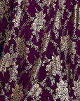 Maroon Recycled Polyester Foil Printed Lehenga Set