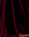 Maroon Satin Georgette Gota Fringe Border Saree