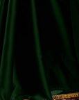 Emerald Green Satin Georgette Pre-Draped Saree