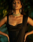 Noir corset saree Set
