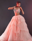 Blush Pink Tulle Lehenga