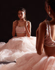 Blush Pink Polyester Mesh Embellished Bralette