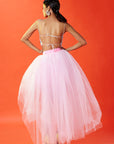 Lilac Polyester Mesh & Tulle Lehenga