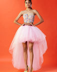 Lilac Polyester Mesh & Tulle Lehenga