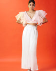 Blush Polyester Mesh Crop Top