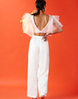 Blush Polyester Mesh Crop Top