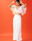 Blush Polyester Mesh Crop Top
