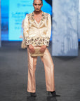 Beige Embellished Jacket With Pants