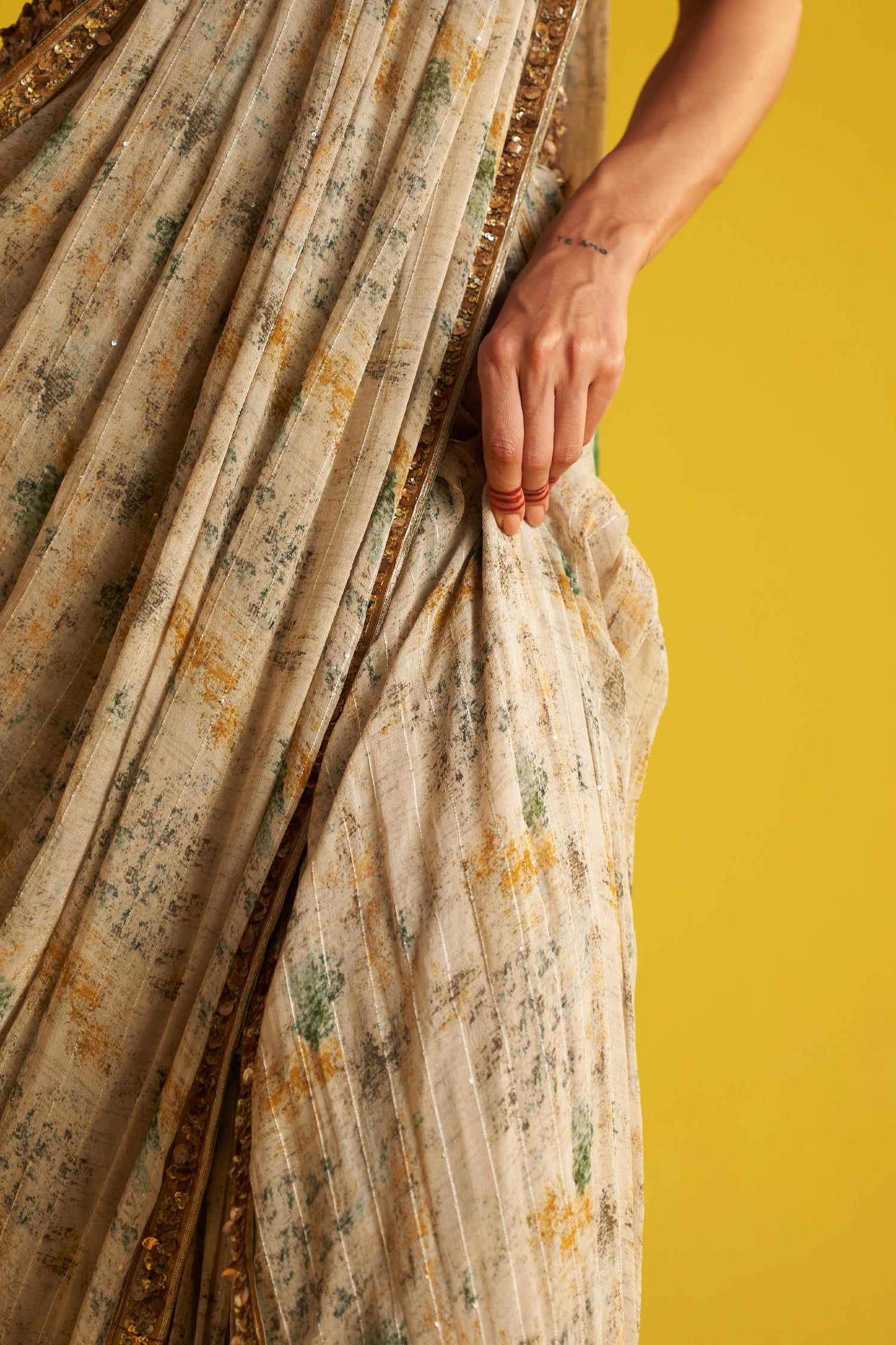 Sarina Green Saree Set