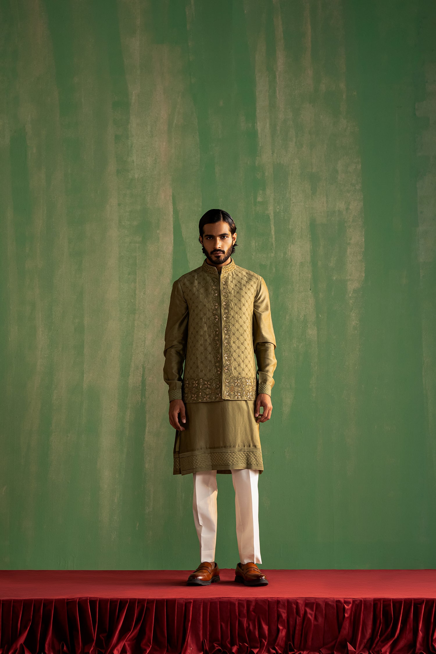 Aarush Sage Green Bandi Set