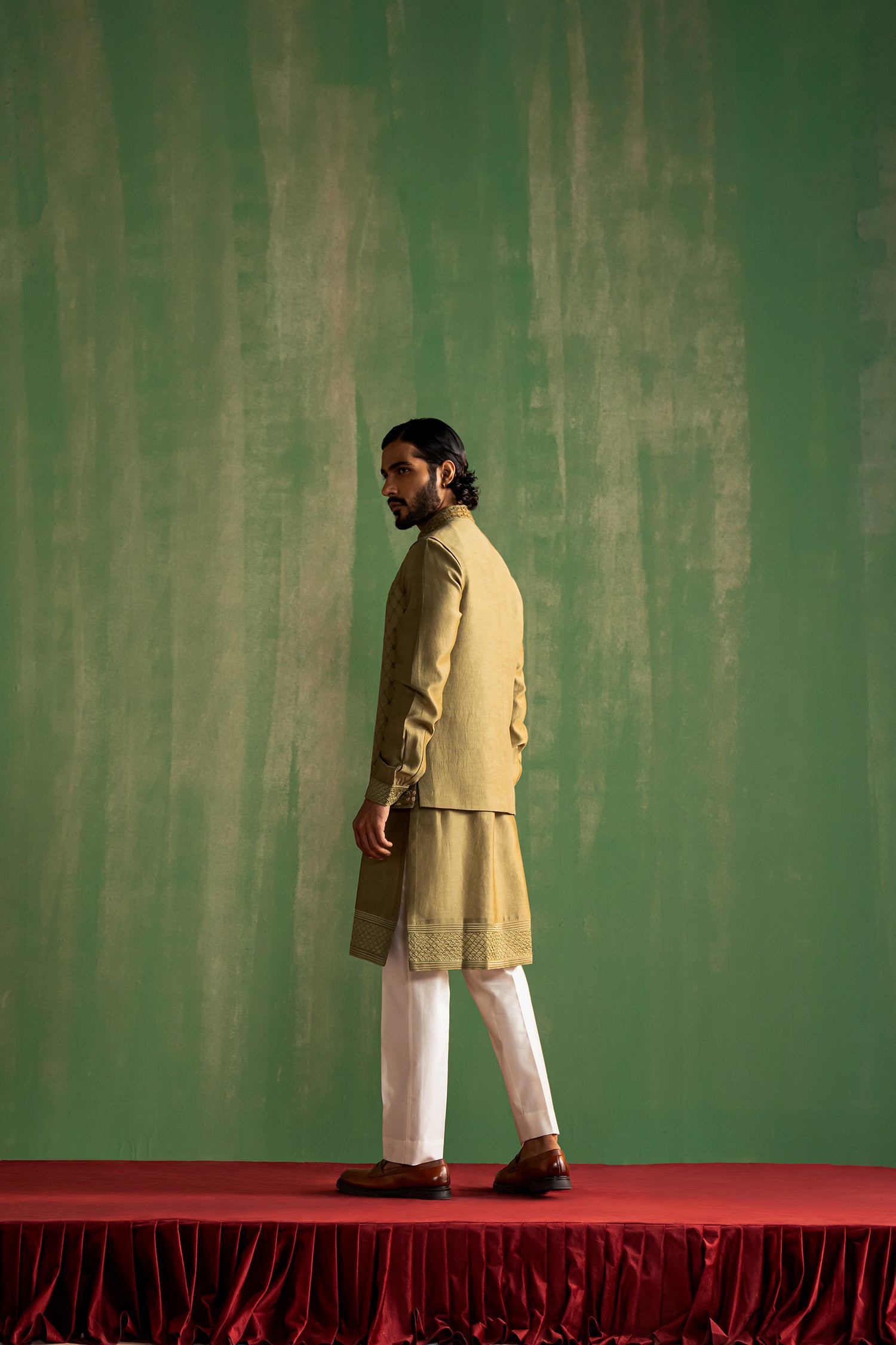 Aarush Sage Green Bandi Set