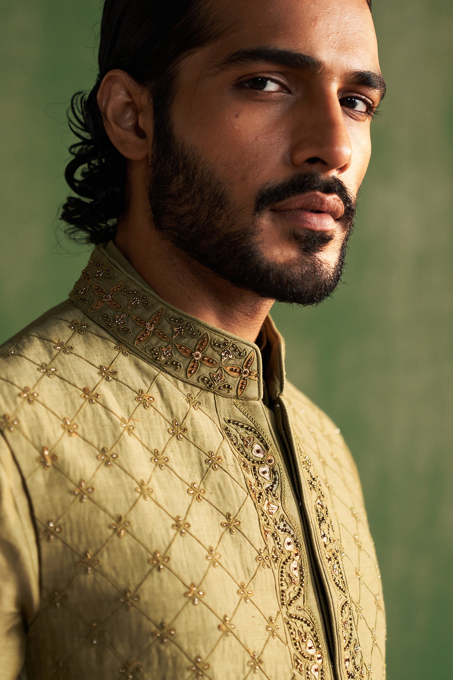 Aarush Sage Green Bandi Set