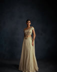 Ivory Drape Lehenga
