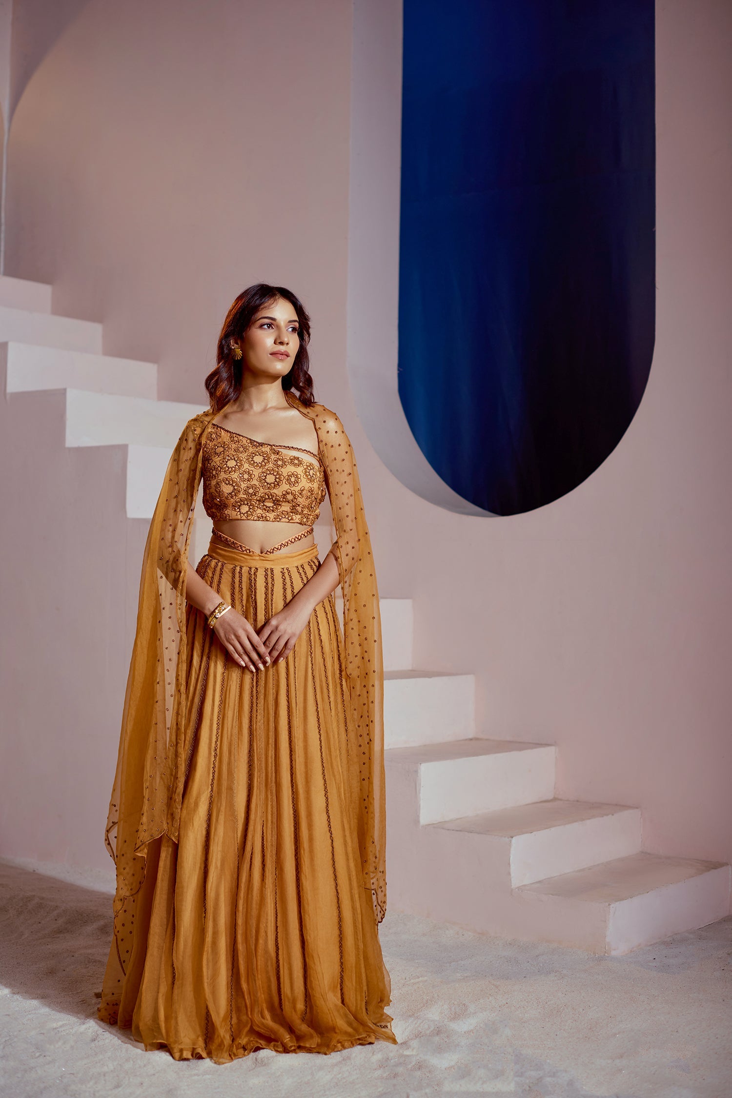 Tan Lehenga set