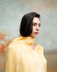 YELLOW & WHITE + EMBROIDERY + COTTON SILK & ORGANZA + KURTA SET + 3 PCS