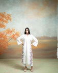 OFF WHITE + EMBROIDERY + COTTON SILK + KURTA + 1 PC