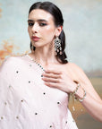 LIGHT PINK + MIRROR ZARI PEARL WORK + GEORGETTE + TOP SET + 2 PCS
