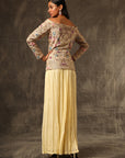 La Sabbia Off Shoulder Top With Pleated Skirt