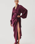 Burgundy Draped Dress
